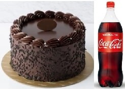 Hediye Pasta Paketi Klasik Çikolatalı ve 1 Lt Cola